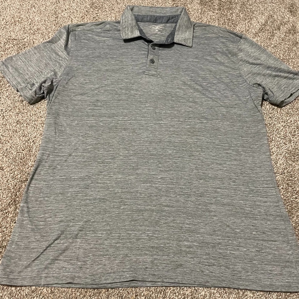 G H Bass & Co Mens XL Gray Heathered Short Sleeve Polo Shirt Sportswear